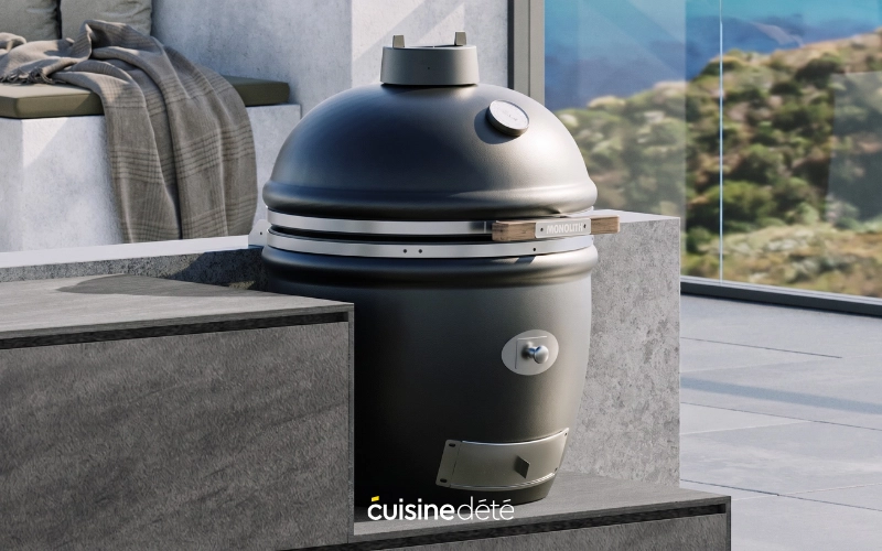 Barbecue en céramique noir pour aménagement de terrasse